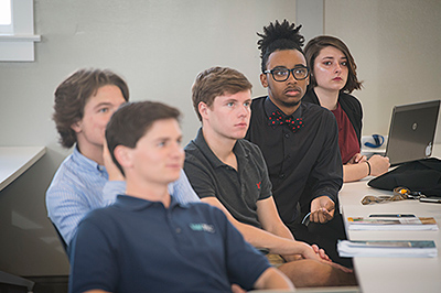 Students listening in class