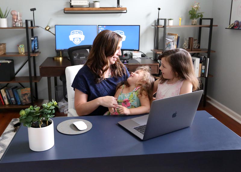 Randi Plake working alongside her office mates