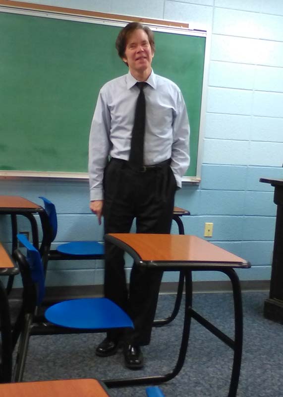 David Gibson in his classroom