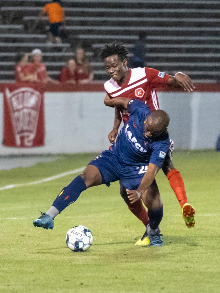 Elma Nfor competes in soccer game