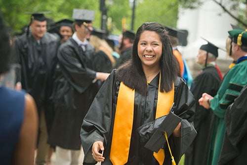 Student in cap and gown