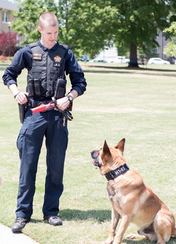 Police officer and police dog