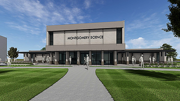 Image showing rendering of the remodeled front of the Walter S. Montgomery Science Building.