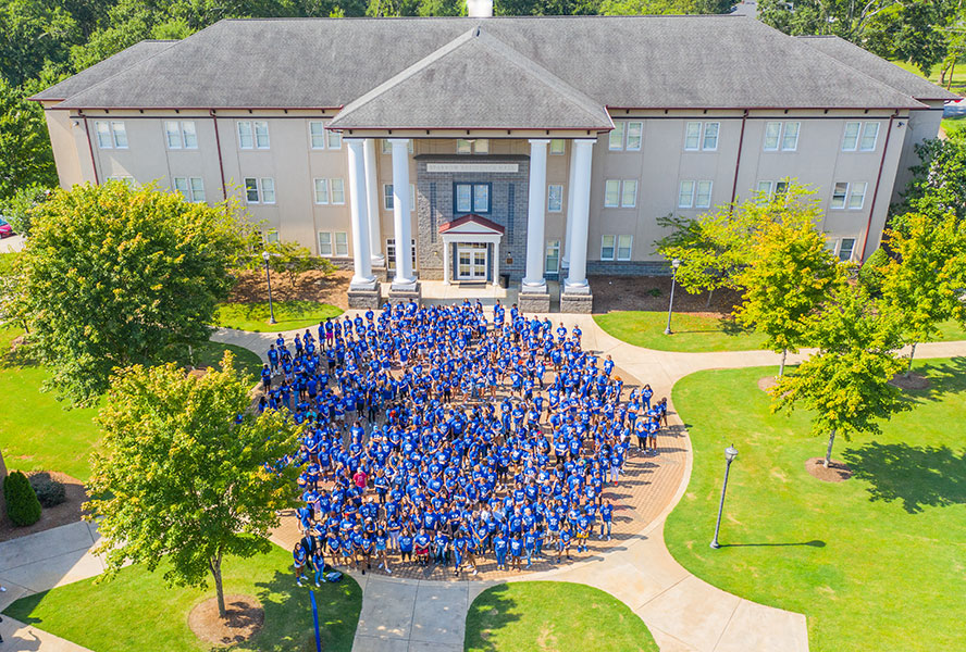 Arial view of freshman class