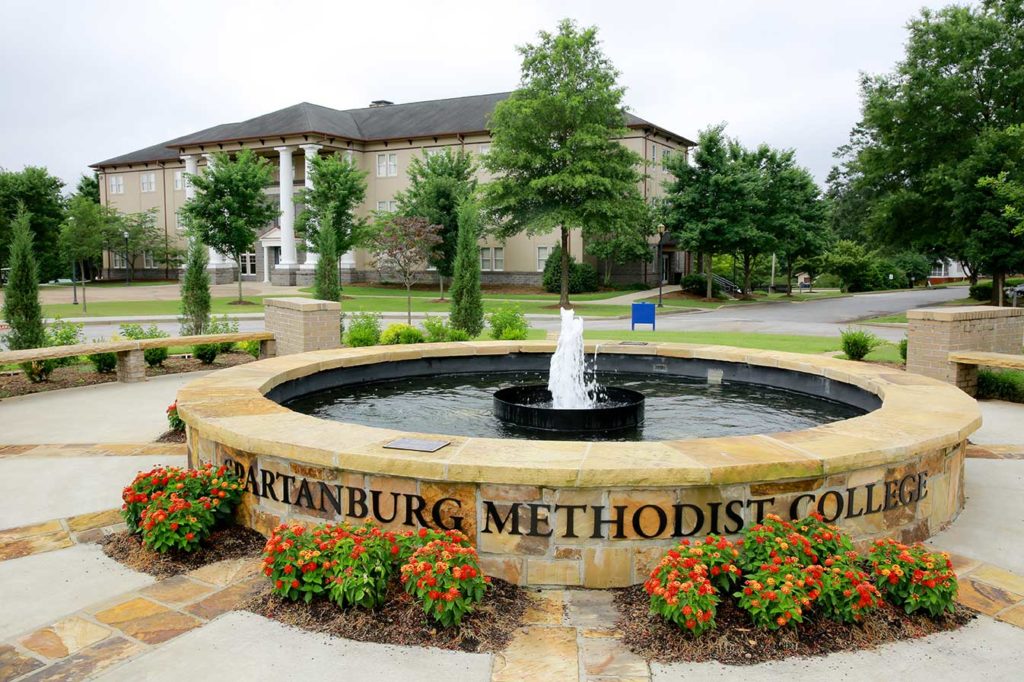 SMC fountain in spring