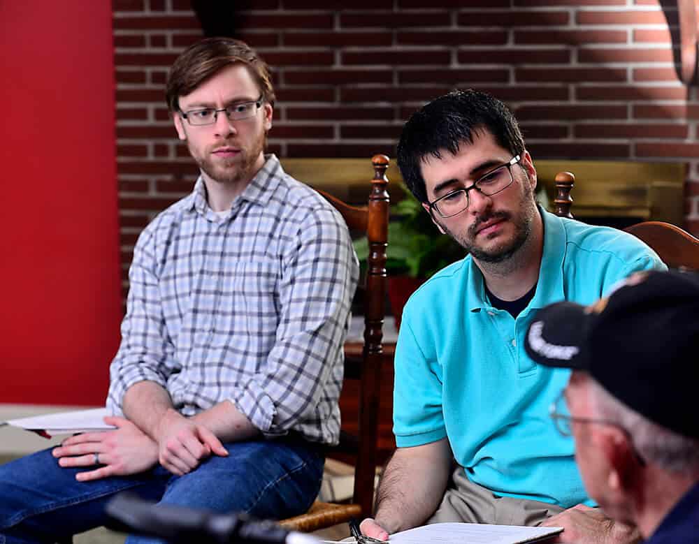 Dr. Kirk Hanson and Dr. Cole Cheek interviewing WW2 veteran 