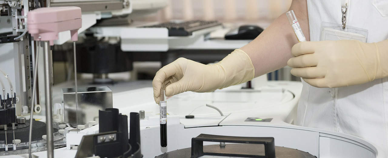 Medical student in laboratory